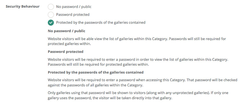 New Enhanced Category Security Option
